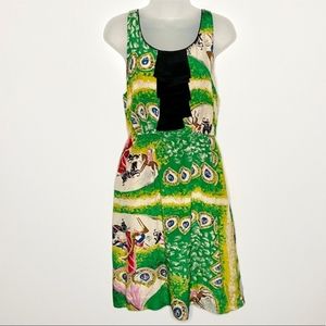 Anthropologie Moulinette Soeurs silk ruffle bib carousel dress